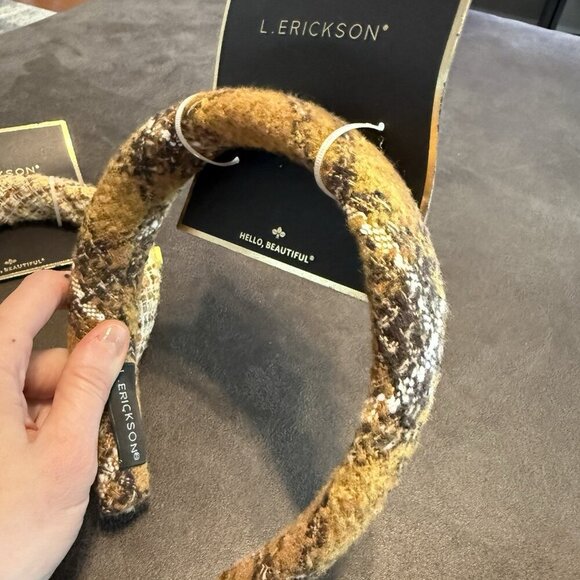 L. Erickson Women's Multicolor Aesthetic Wide Padded Tweed Headband One Size NWT - Picture 3 of 6